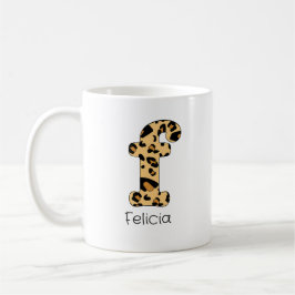 Leopard Print Initial of Lowercase and Name Kaffeetasse