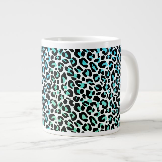 Leopard Print Jumbo Tasse (Vorderseite Rechts)