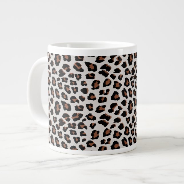 Leopard Print Jumbo-Tasse (Vorderseite Links)