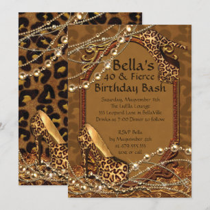 Leopard Print Ladys Einladungen zum Geburtstag