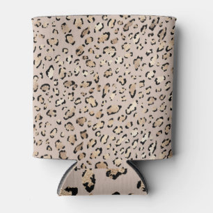 Leopard Print, leuchtende Goldstriche. Dosenkühler