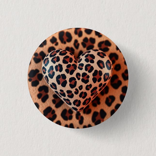 Leopard Print Liebe Button (Vorderseite)