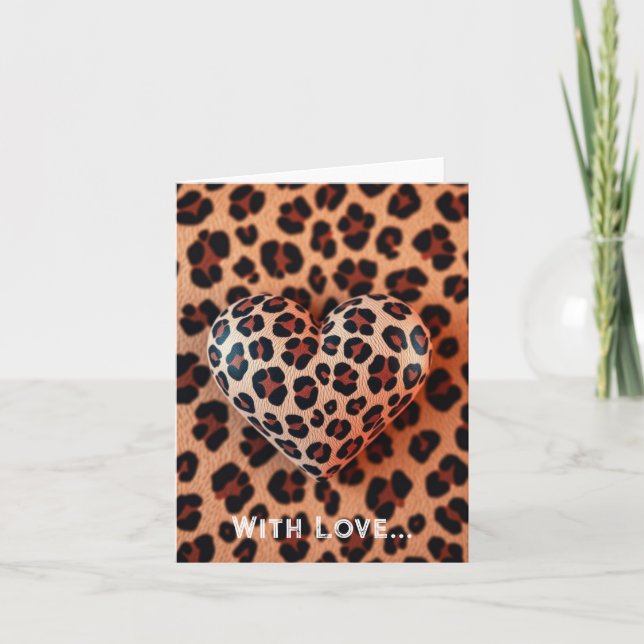 Leopard Print Liebe Feiertagskarte (Vorderseite)