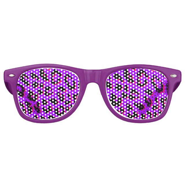 Leopard Print Lila Partybrille (Vorderseite)