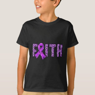 Leopard Print Lila Ribbon FAITH Arzneimittel Überd T-Shirt