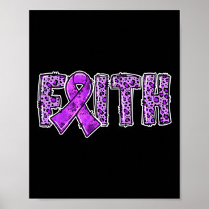 Leopard Print Lila Ribbon Faith Drug Overdose Ak Poster