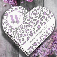 Leopard Print Lilac Gray Mit Monogramm Heart gefor