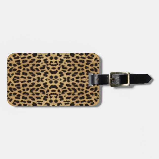Leopard Print Luggage Tag Gepäckanhänger (Vorderseite horizontal)