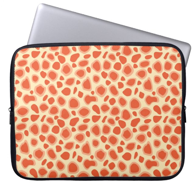 Leopard Print - Mandarin und hellorange Laptopschutzhülle (Vorderseite)