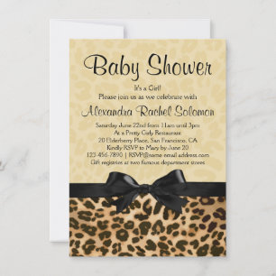 Leopard Print mit Bow Girl Shower Einladung