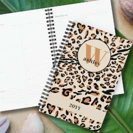 Leopard Print Modern Mit Monogramm 2023 Planer