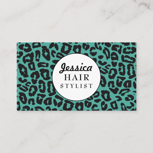 Leopard Print Modern Stylist Terminkarten Terminkarte (Vorderseite)