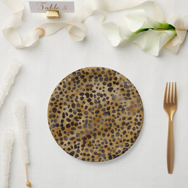 Leopard Print Modern Trendy Brautparty Pappteller (Hochzeit)