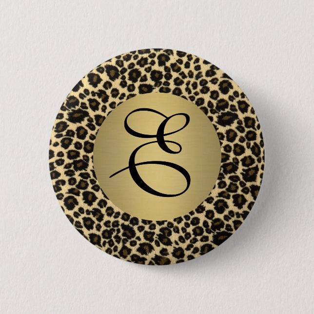 Leopard Print Monogram Button (Vorderseite)
