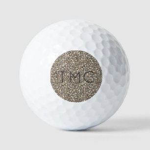 Leopard Print Monogram INITIALS Sportlicher Chic S Golfball