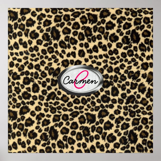 Leopard Print Monogram Poster (Vorne)