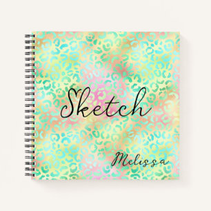 Leopard Print Monogram Sketchbook Notizbuch