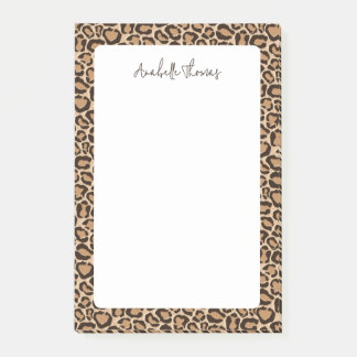 Leopard Print Monogrammed Post-it Klebezettel