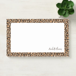 Leopard Print Monogrammed Post-it Klebezettel