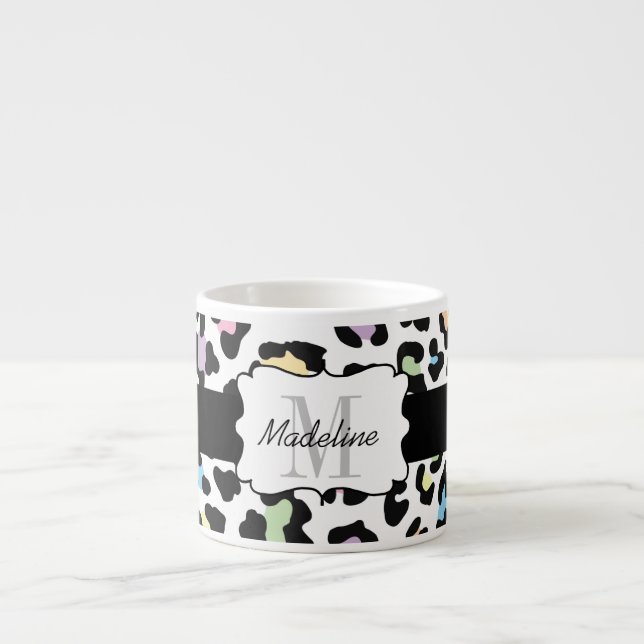 Leopard Print Multi Colors Espresso Tasse (Vorderseite)