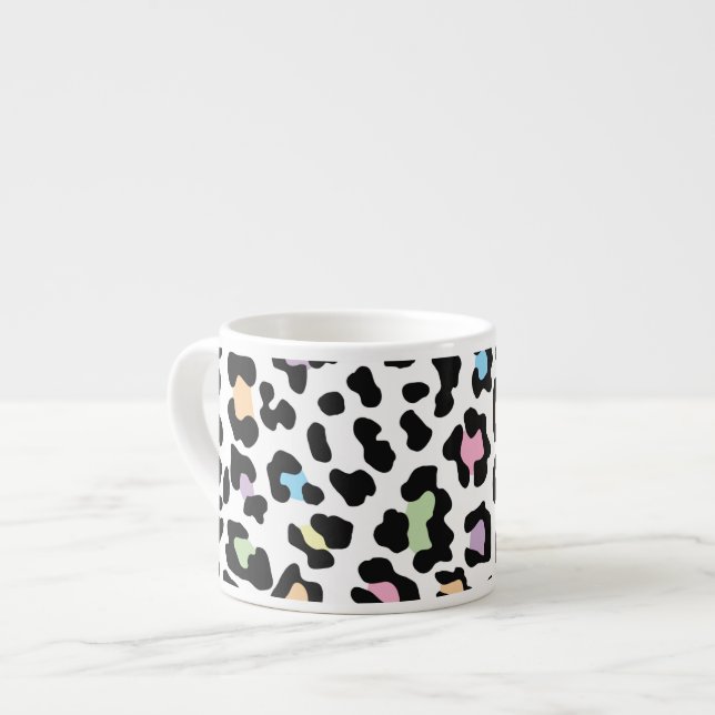 Leopard Print Multi Colors Espressotasse (Vorderseite Links)