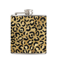 Leopard Print Muster in Gold und Schwarz