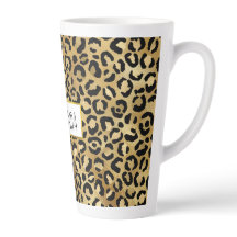 Leopard Print Muster in Gold und Schwarz