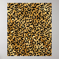 Leopard Print Muster in Gold und Schwarz
