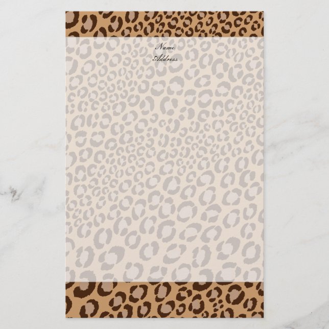 Leopard Print/Natural/Add Hintergrundfarbe!! Briefpapier (Vorderseite)