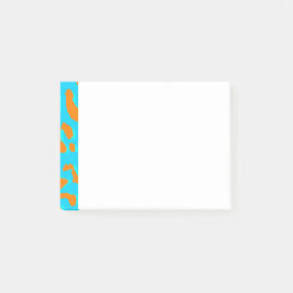 Leopard Print Orange Blue Post-it Klebezettel