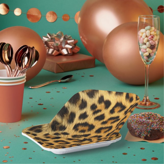 Leopard Print Pappteller (Multi)