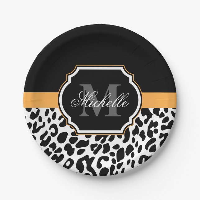Leopard Print Pappteller (Vorderseite)