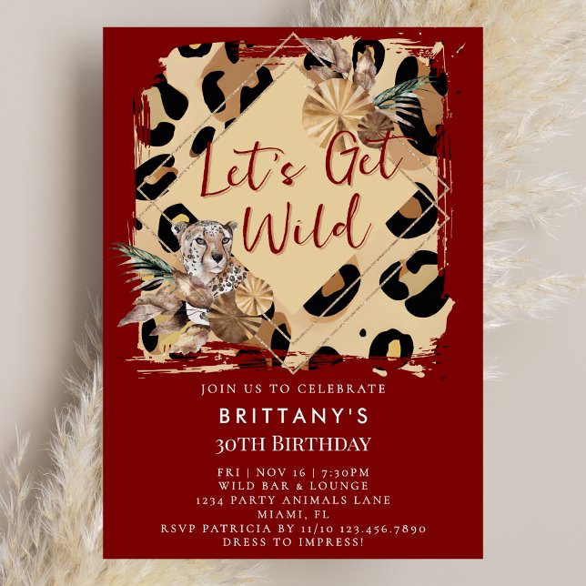 Leopard Print Party Animal Wild Jungle Birthday Einladung (Von Creator hochgeladen)