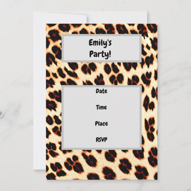 Leopard Print Party Einladung (Vorderseite)