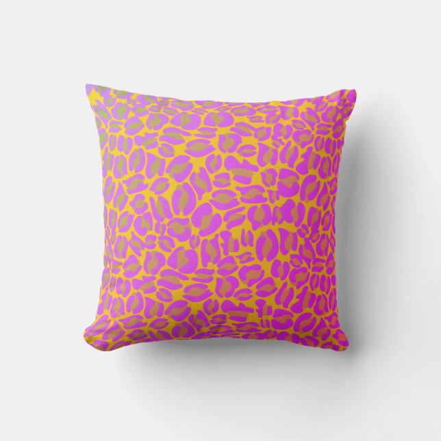 Leopard Print Pattern Classic Dschungel Pink Neon Kissen (Vorderseite)