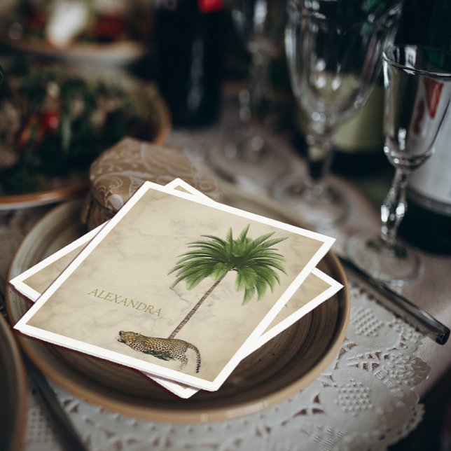 Leopard Print Pattern Elegant Palm Personal Serviette (Von Creator hochgeladen)