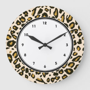 Leopard print pattern große wanduhr