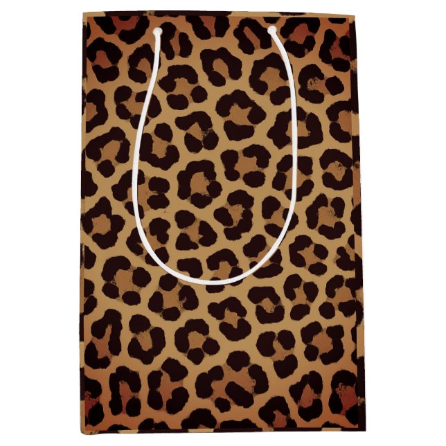 Leopard Print Pattern Mittlere Geschenktüte (Vorderseite)