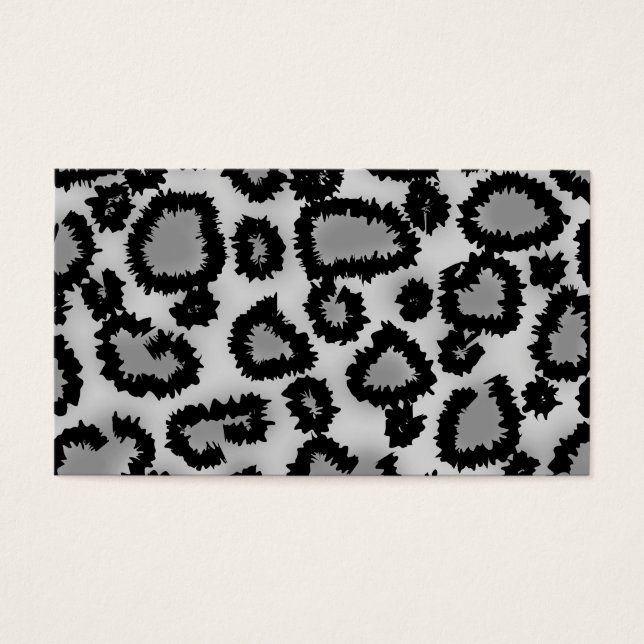 Leopard Print Pattern, Schwarz und Grau. (Vorderseite)