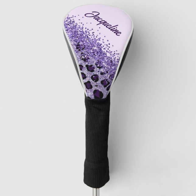 Leopard Print Personalisiert Golf Head Cover Headcover (Vorderseite)