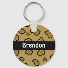 Leopard Print Personalisiert Key Chain Schlüsselanhänger
