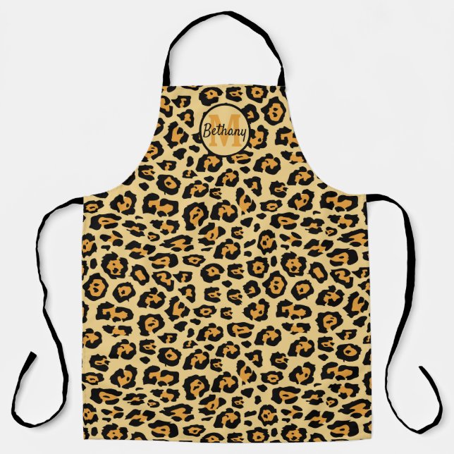 Leopard Print Personalisiert Schürze (Vorderseite)
