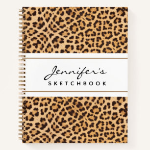 Leopard Print Personalisiert Sketchbook - Ihr Name Notizbuch