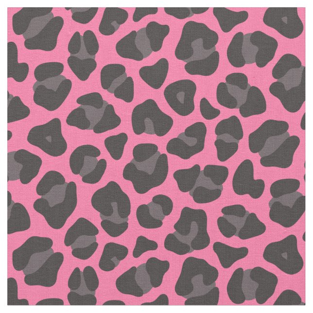 Leopard Print Pink Grau Stoff (Nahaufnahme)