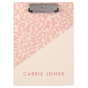 Leopard Print Pink Peach Gold Business Elegante Klemmbrett