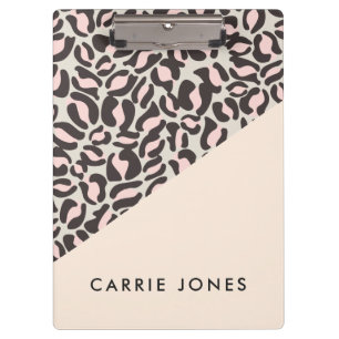 Leopard Print Pink Peach Gold Business Elegante Klemmbrett