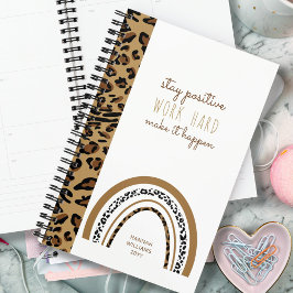 Leopard Print Rainbow Bleibe Positives Zitat 2023 Planer
