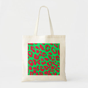Leopard Print Red Green Tragetasche