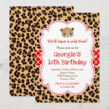 Leopard Print Red Quarter Birthday Party