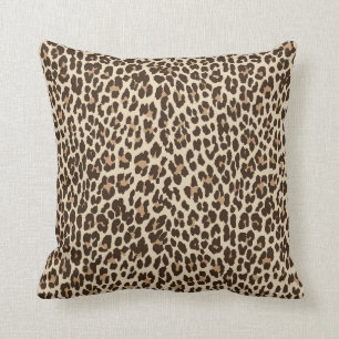 Leopard Print Reversible Solid Kissen